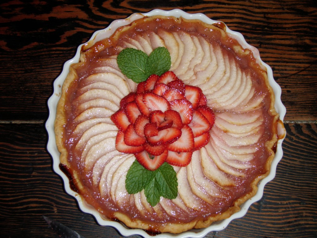 Apple rhubarb tart